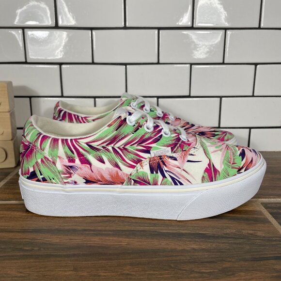 Vans Doheny Platform Womens Size 8 Shoes Paradise Floral Lace Up Skate Sneaker - Picture 3 of 12